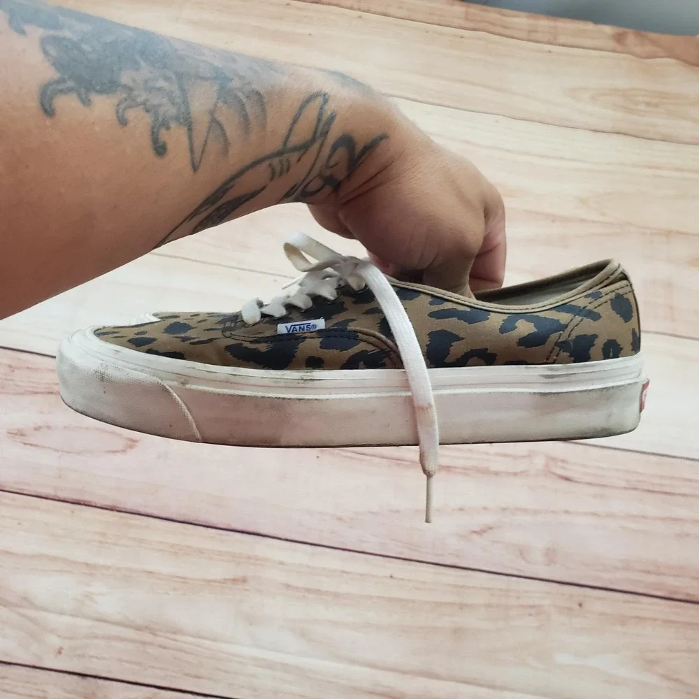 Vans Shoes Mens Size 9 Leopard Print UltraCush 44 Lace Up Canvas Skate Sneakers - Picture 5 of 10